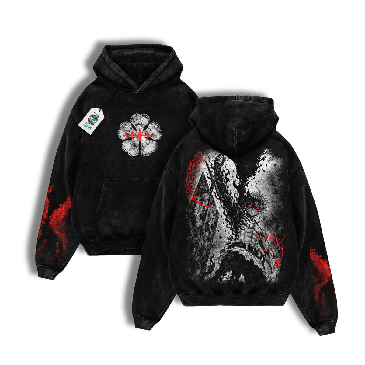 Polerón Acid Wash Asta: The Fifth Leaf - Black Clover