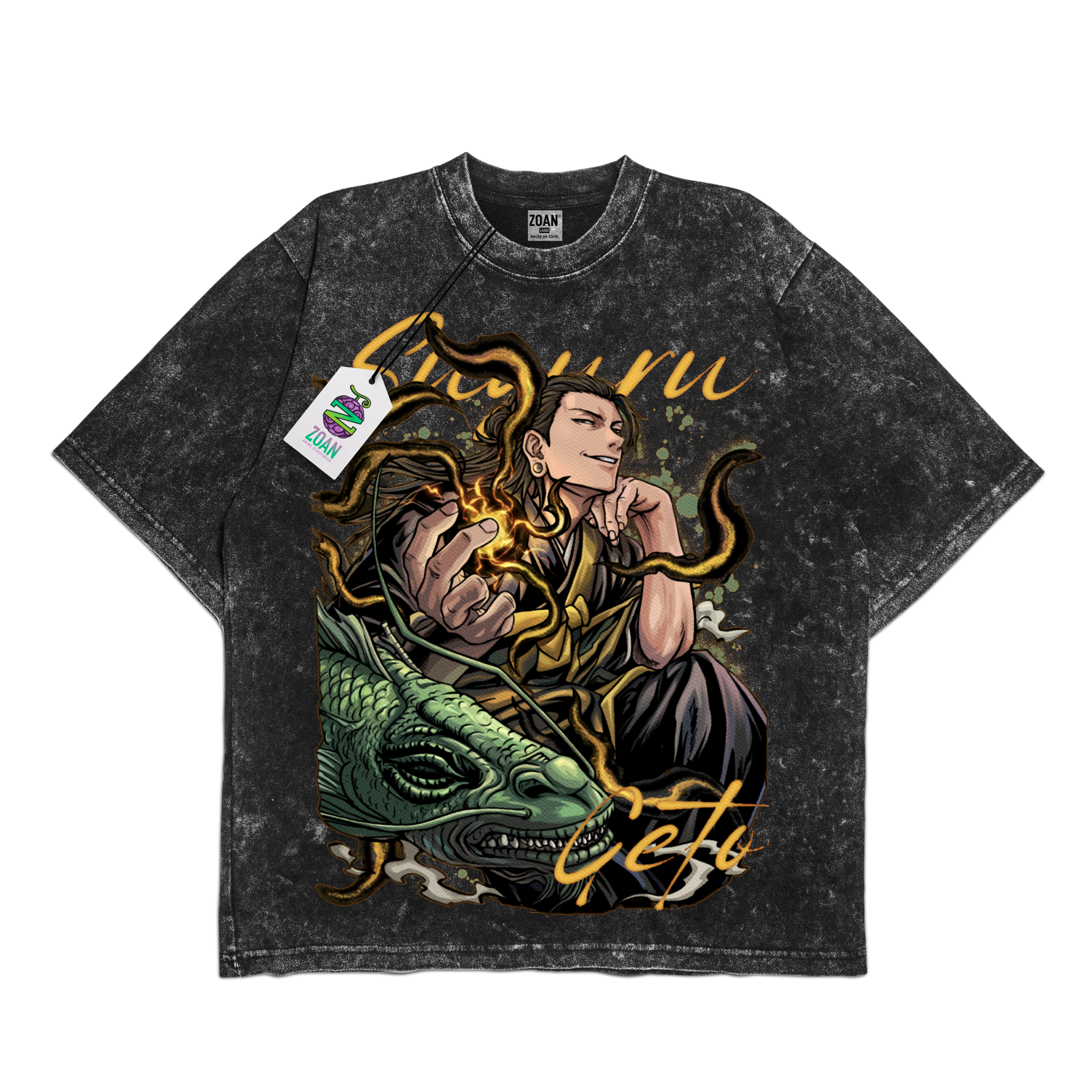 Polera Acid Wash Suguru Geto: Abbys of Souls - Jujutsu Kaisen