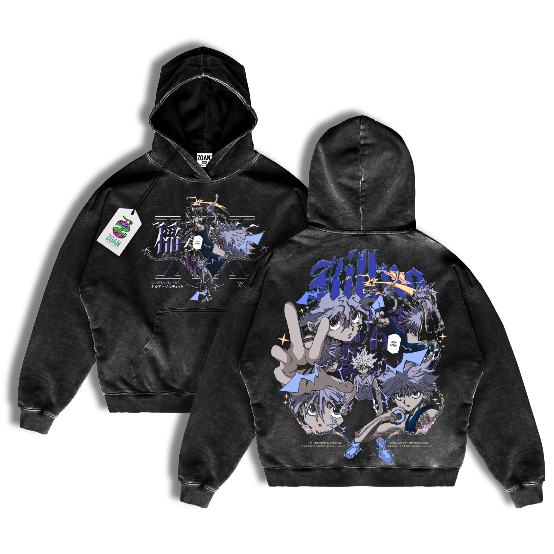PREVENTA - Polerón Acid Wash Killua's Awakening - Hunter x Hunter