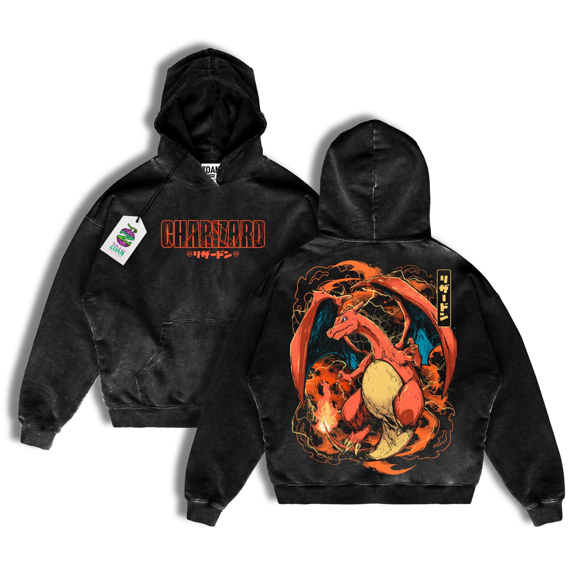 PREVENTA - Polerón Acid Wash Charizard : Rebel Flame - Pokémon
