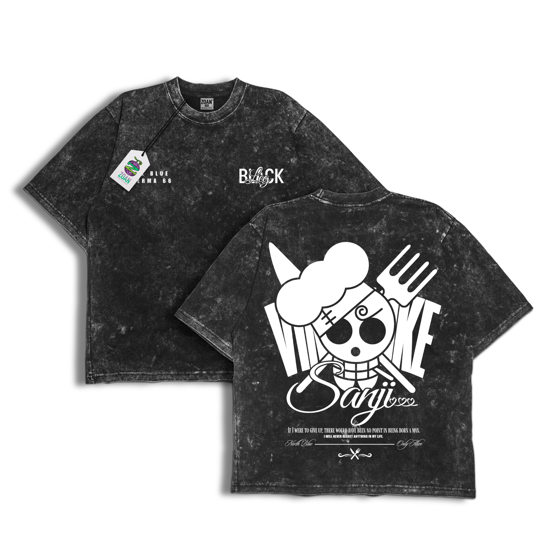 Polera Acid Wash Vinsmoke Sanji : Hellish Taste - One Piece