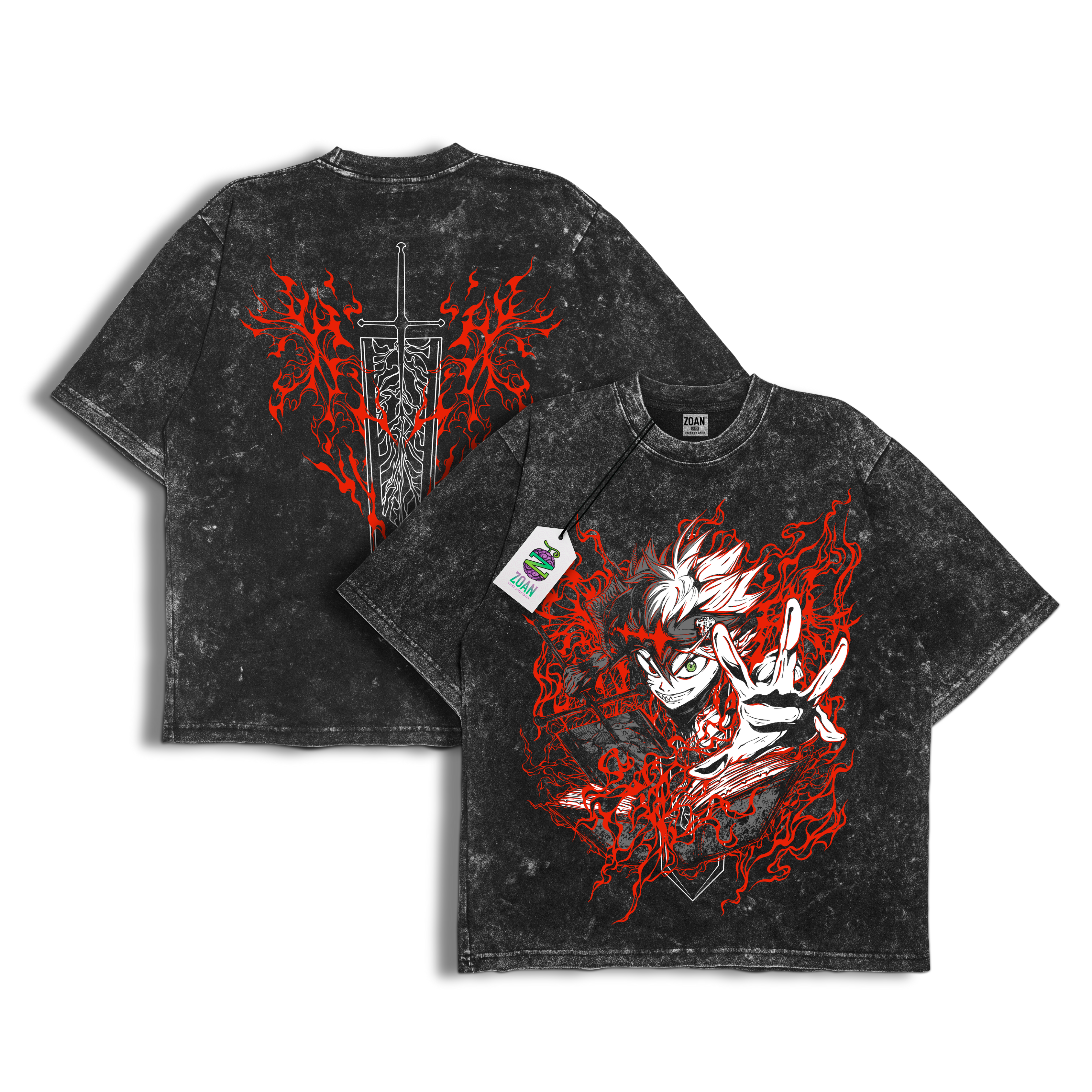 Polera Acid Wash Asta: My magic is never giving up - Black Clover