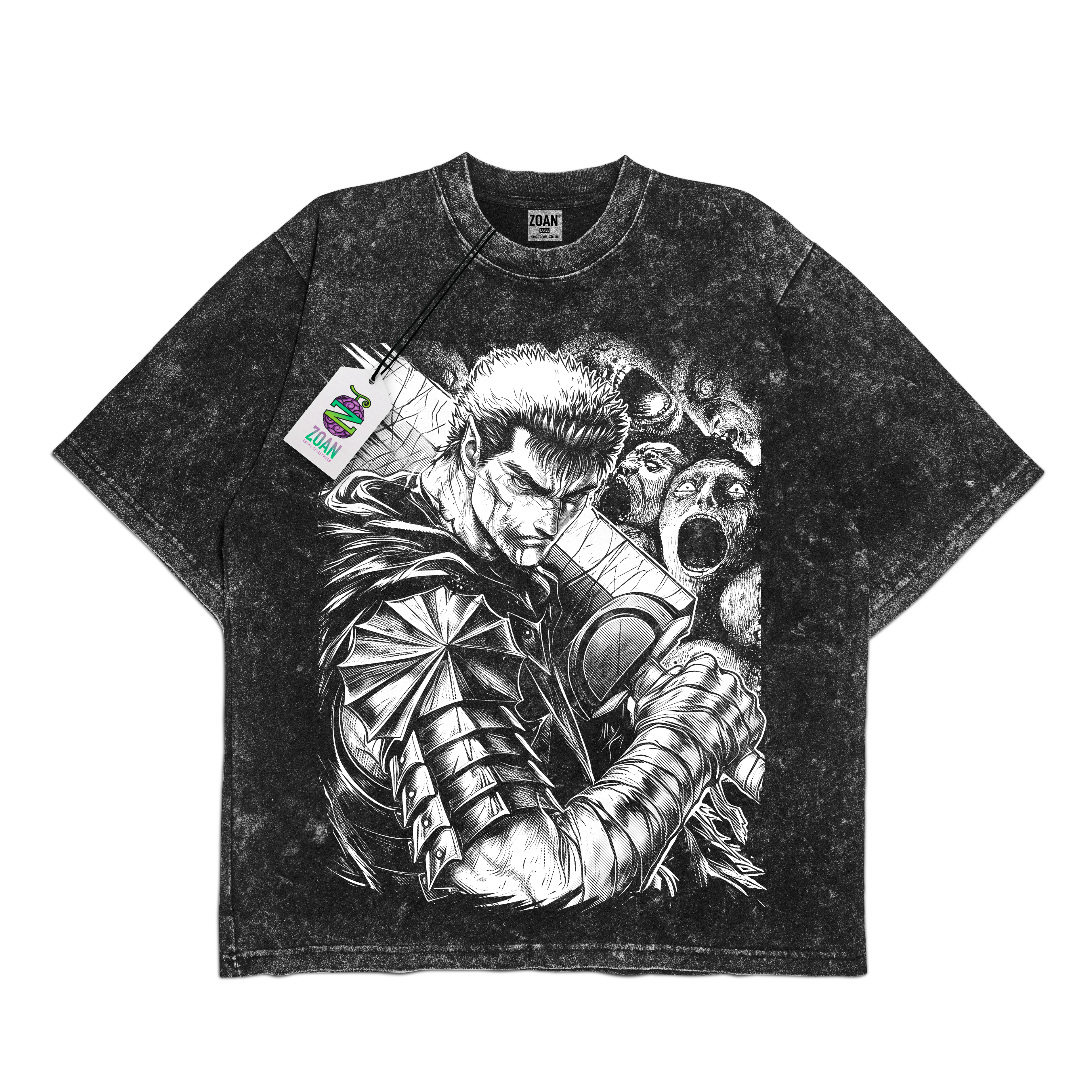Guts: Beyond Pain - Polera acid wash - Edición especial - Berserk