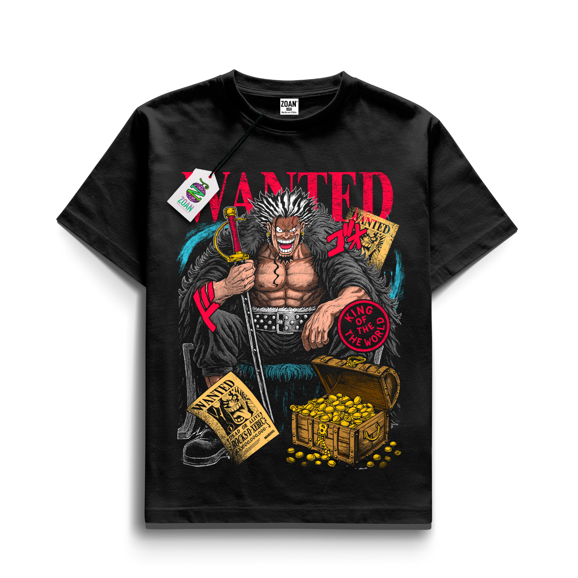 Polera Rocks D. Xebec: Captain Of Chaos - One Piece