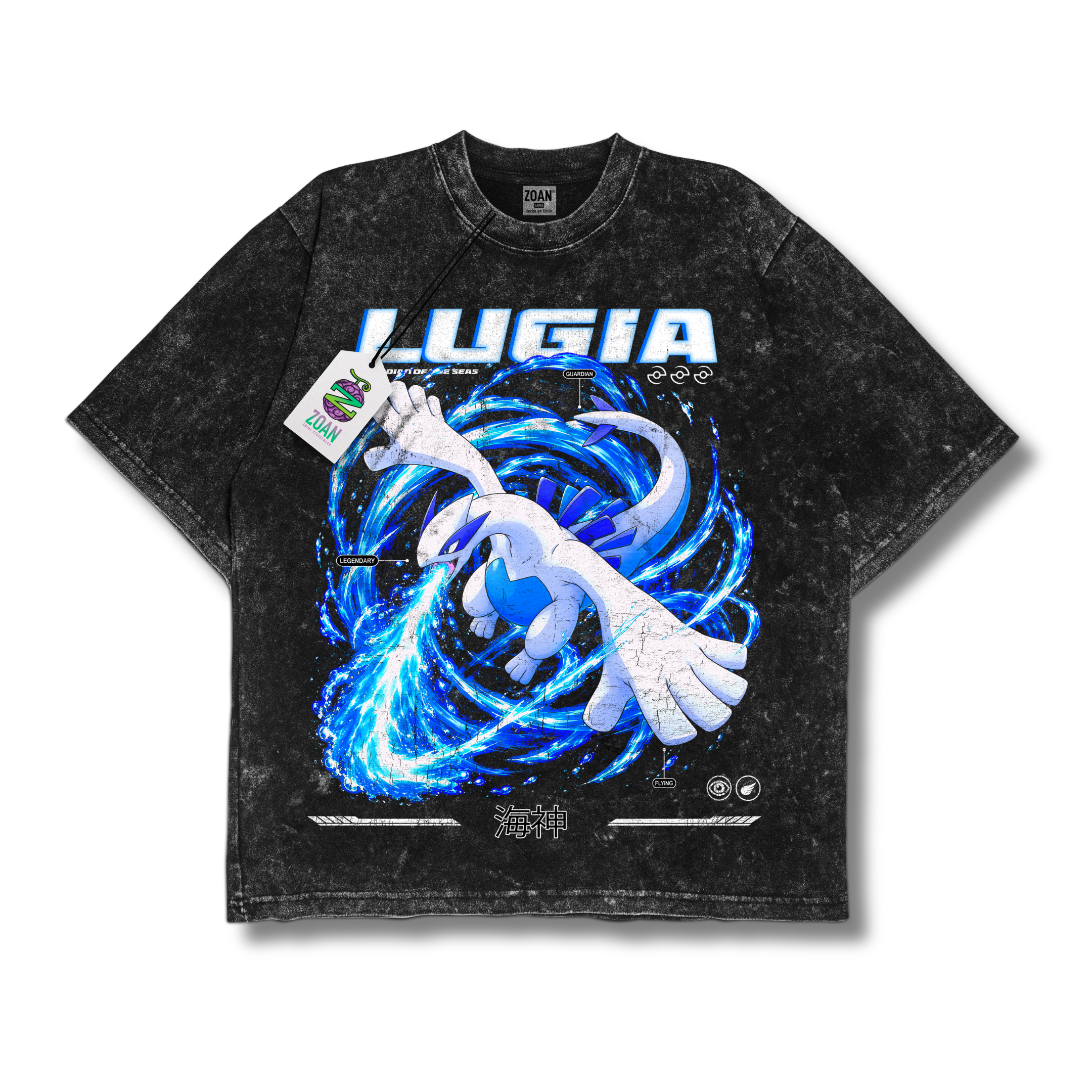 Polera Acid Wash Lugia: Guardian of the Seas - Pokémon
