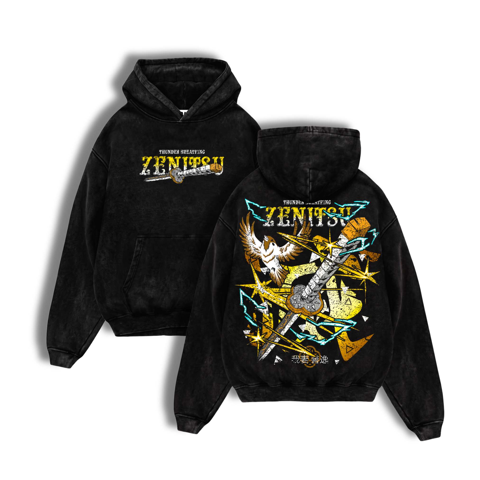 Polerón Acid Wash Zenitsu Agatsuma: Thunderborn - Acid Wash - KNY