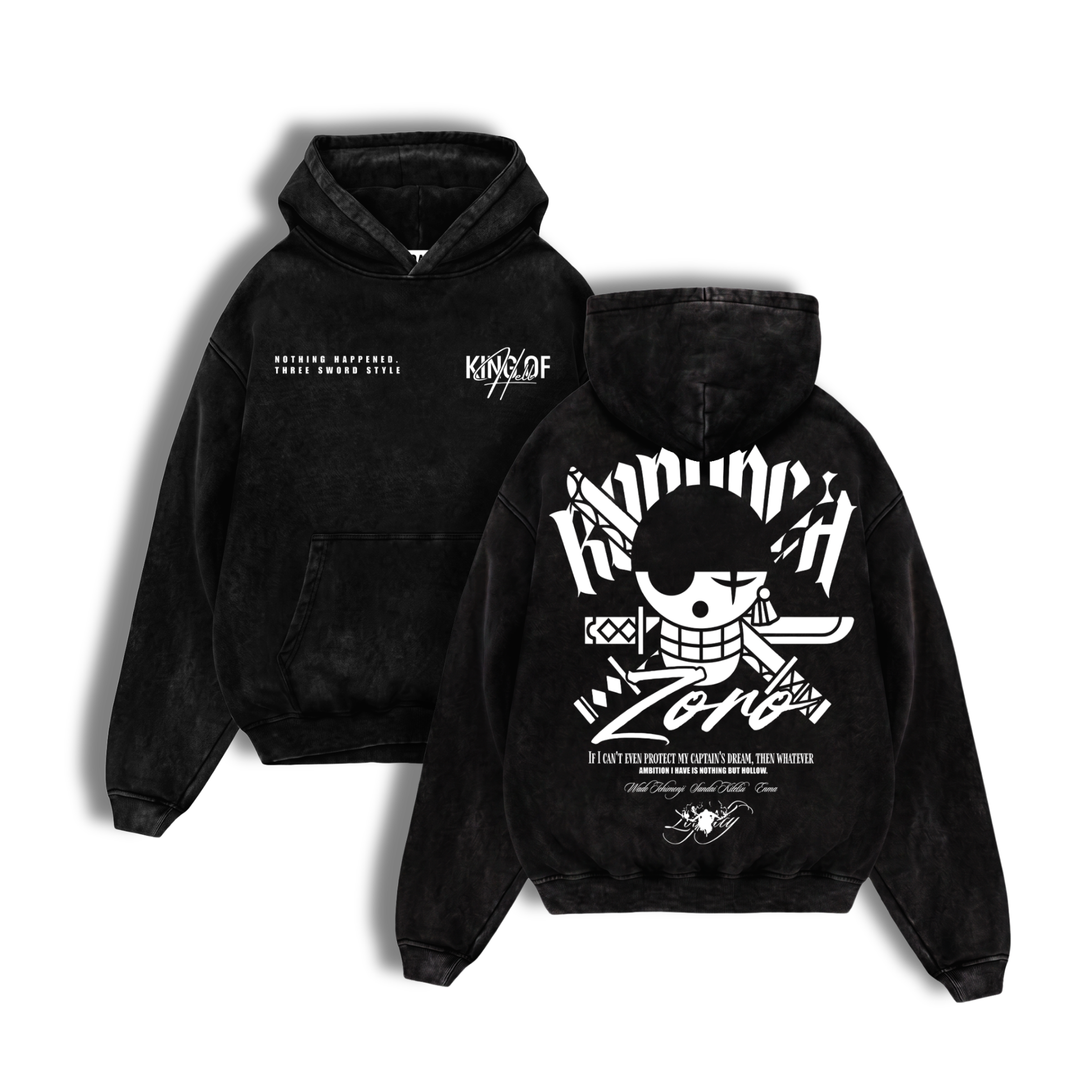 Polerón Acid Wash Roronoa Zoro : Unwavering Loyalty - One Piece