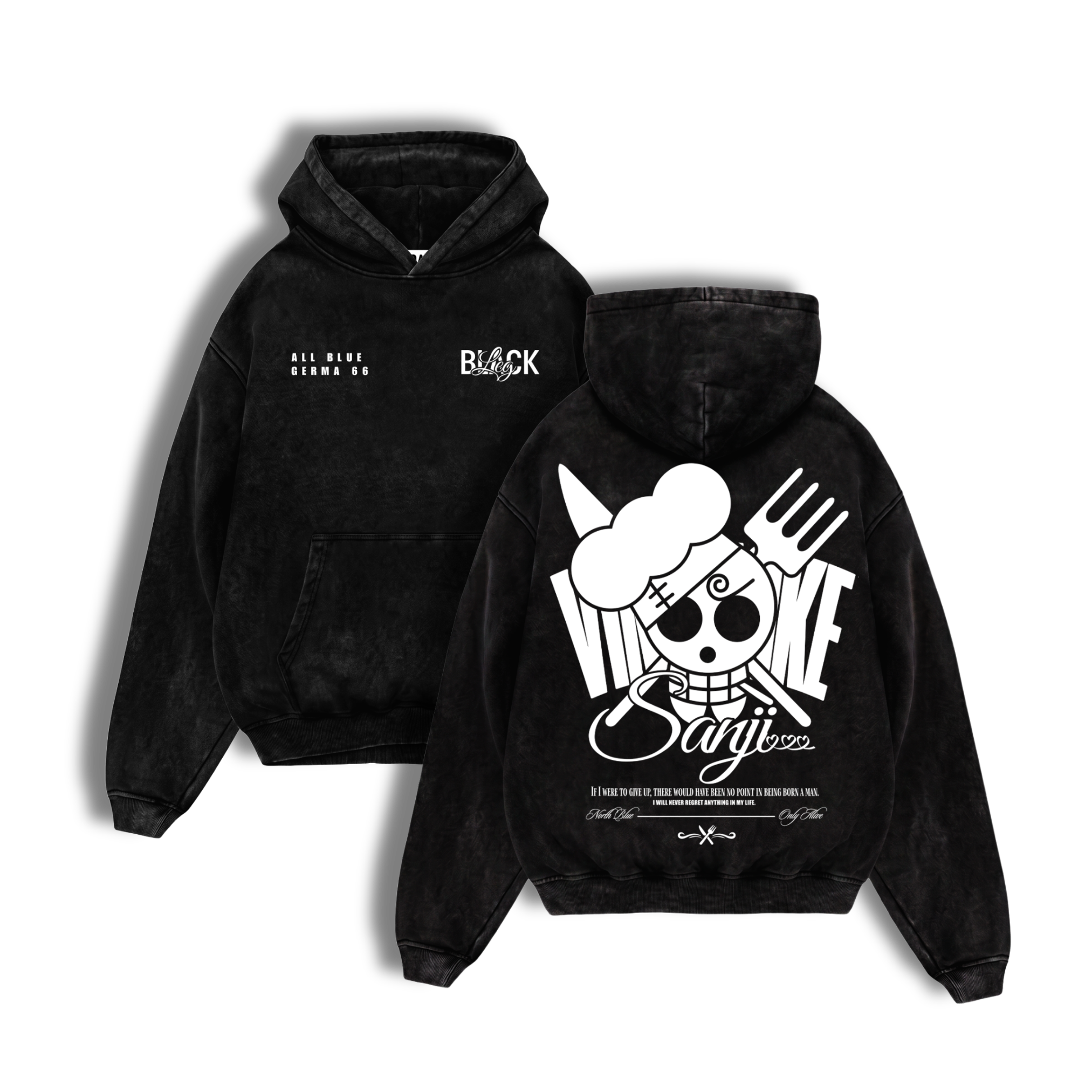 Polerón Acid Wash Vinsmoke Sanji : Hellish Taste - One Piece