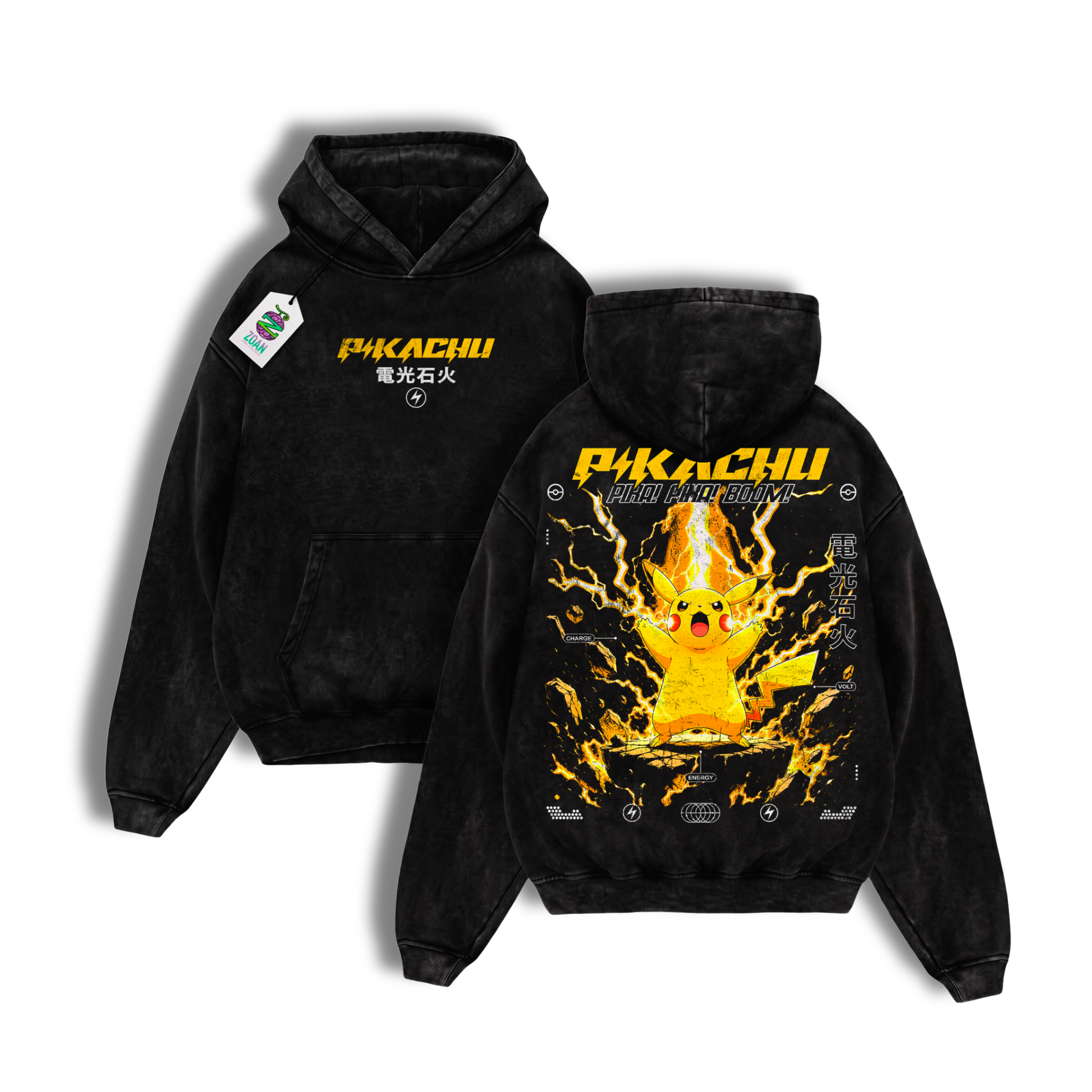 Polerón Acid Wash Pikachu : Volt Burst - Pokémon