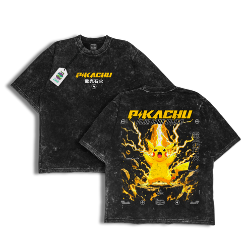 Polera Acid Wash Pikachu: Volt Burst - Pokémon