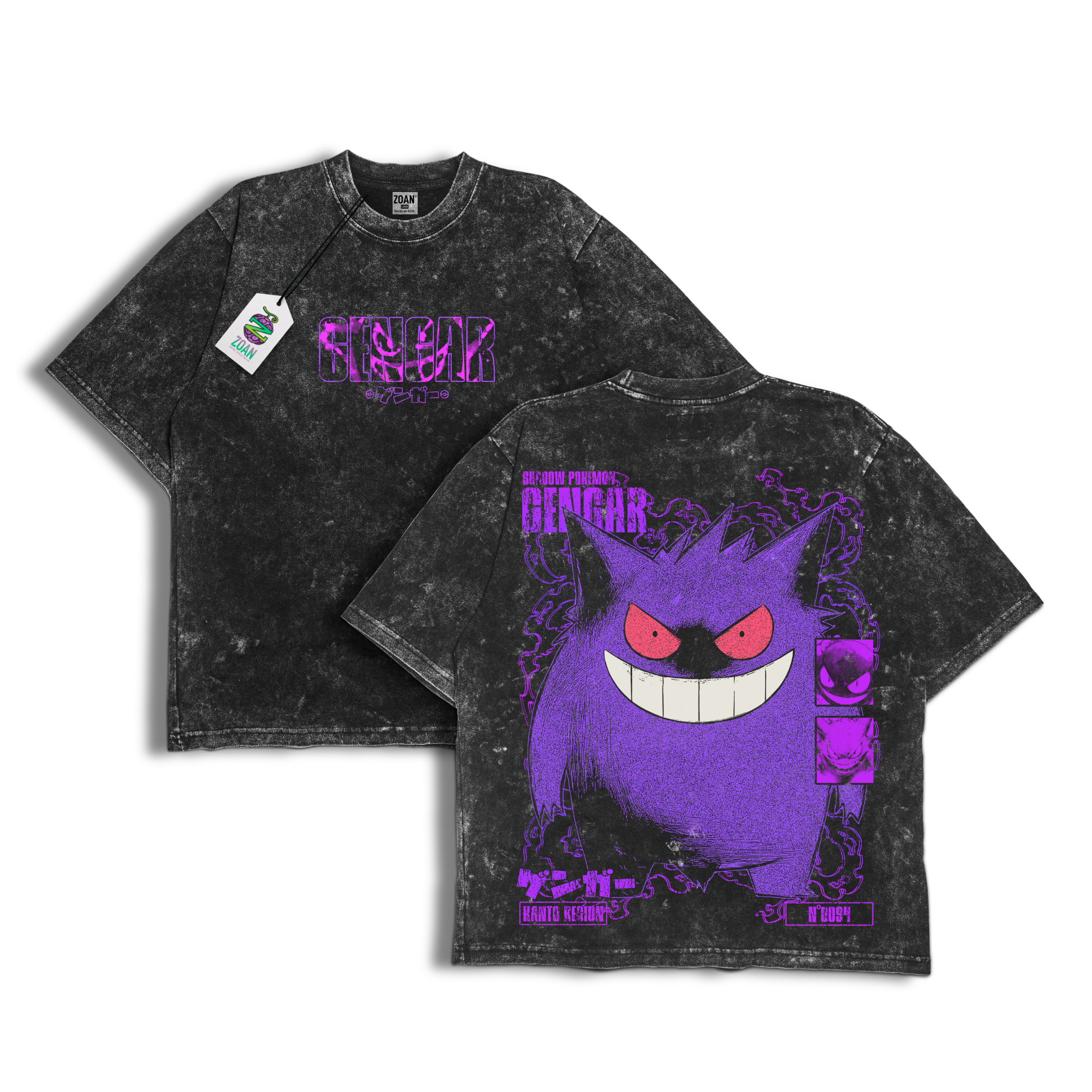 Polera Acid Wash Gengar : Shadow Stealer - Pokémon