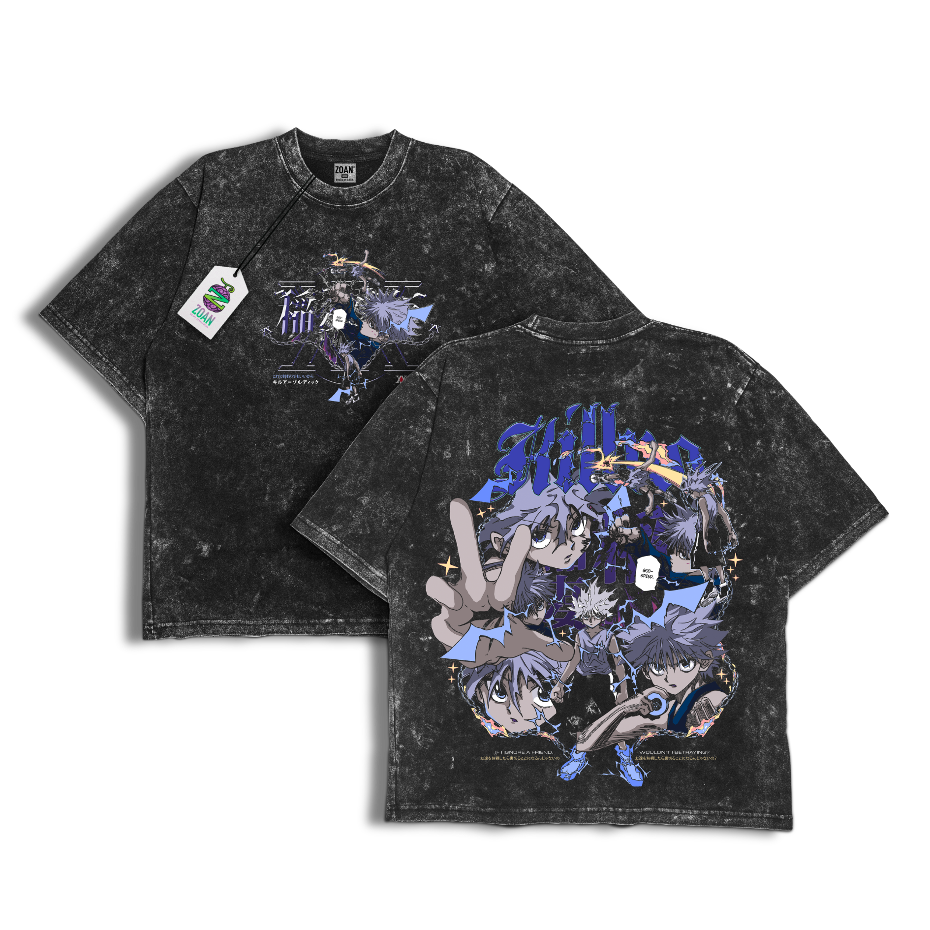 Polera Acid Wash Killua's Awakening - Hunter x Hunter
