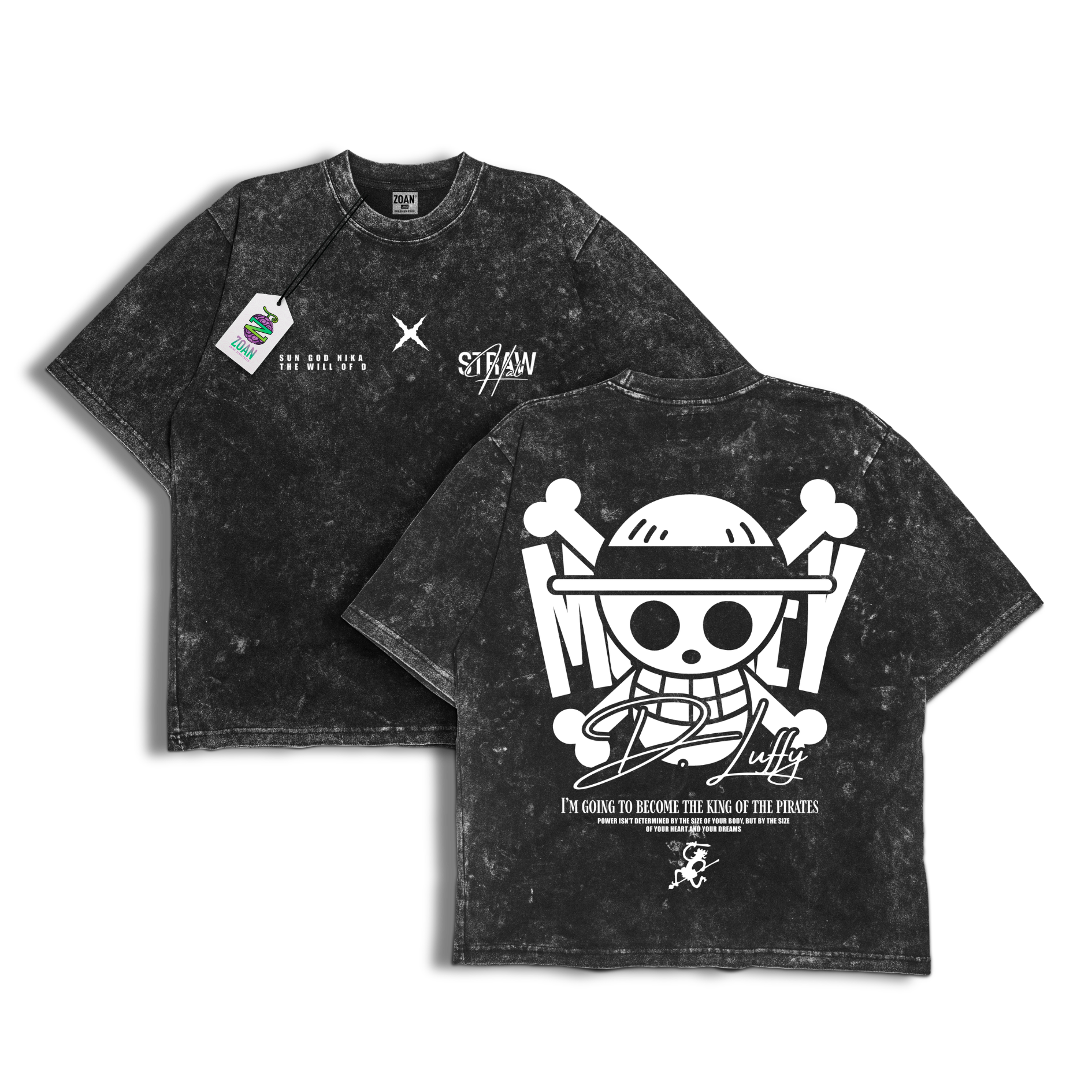 Polera Acid Wash Monkey D. Luffy : Inherited Will - One Piece