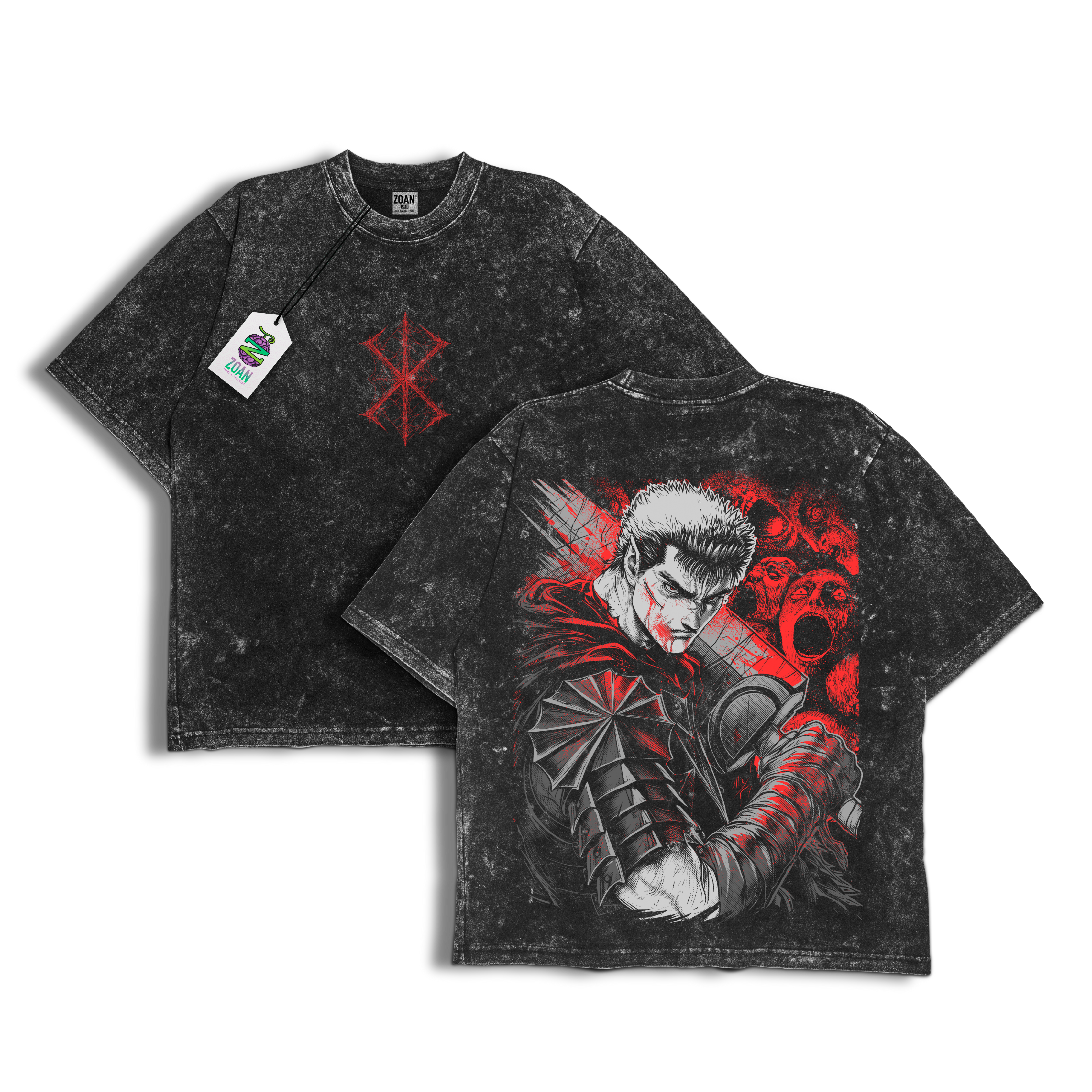 Guts: Beyond Pain - Polera acid wash - Edición especial - Berserk