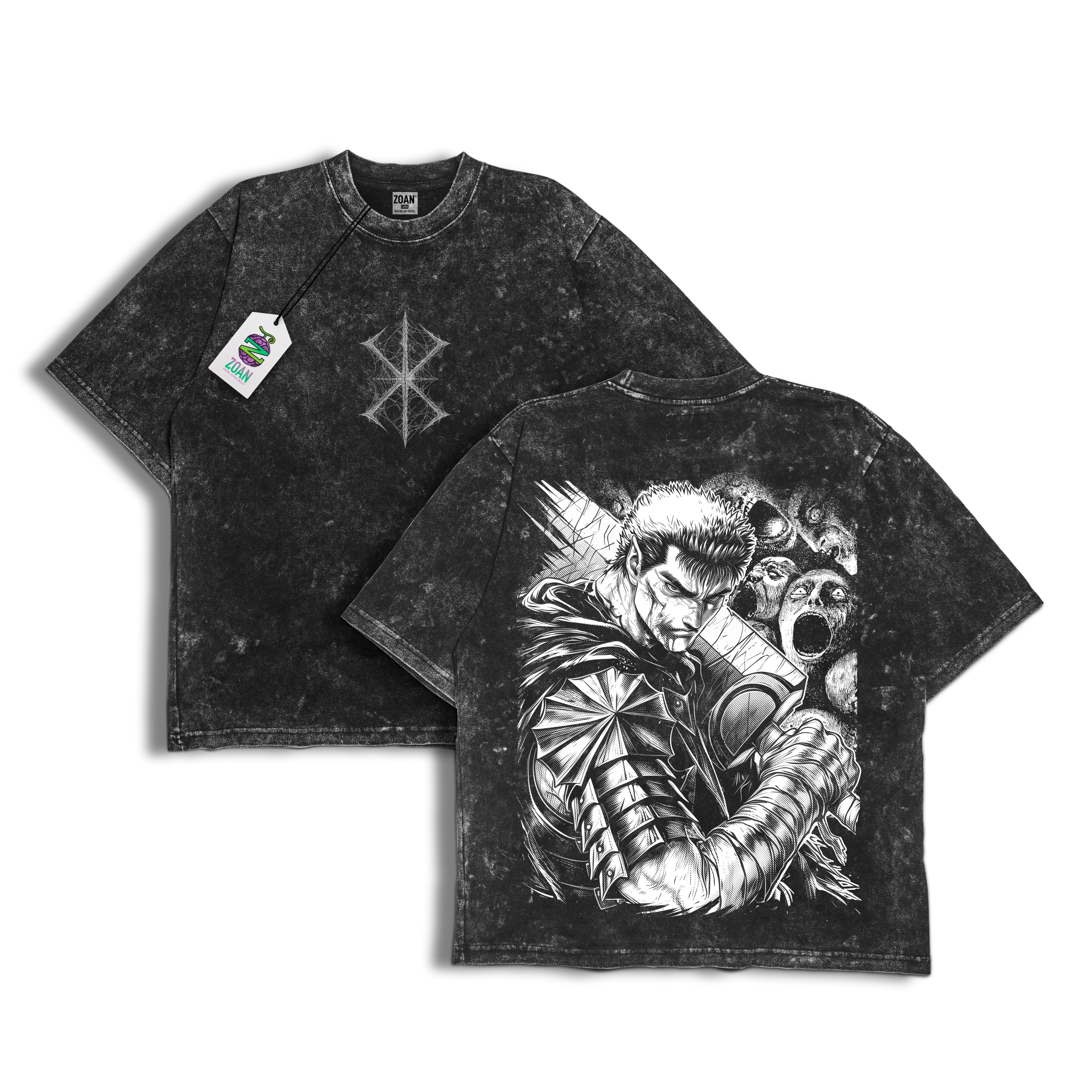 Guts: Beyond Pain - Polera acid wash - Edición especial - Berserk