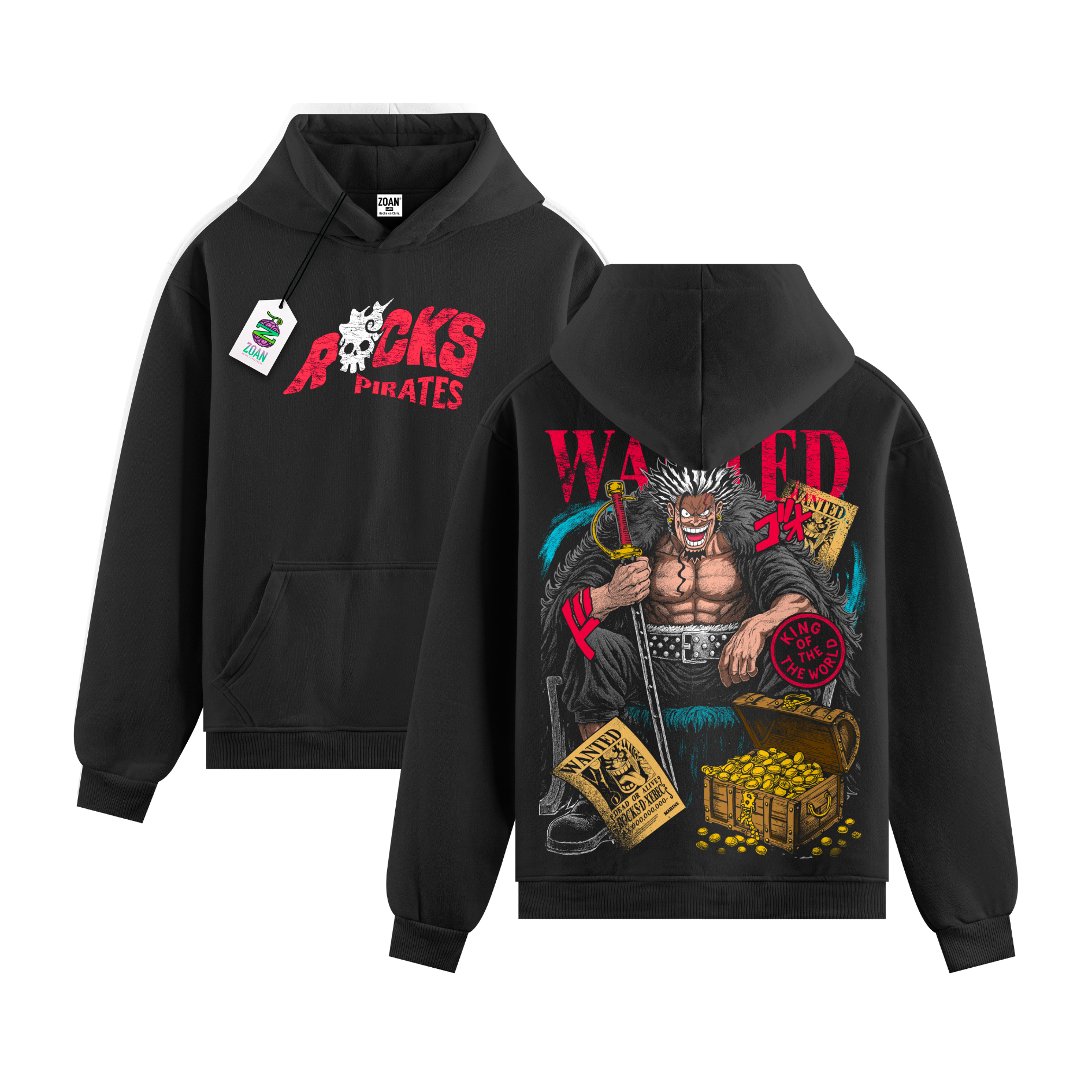 Hoodie Rocks D. Xebec: Captain Of Chaos - One Piece