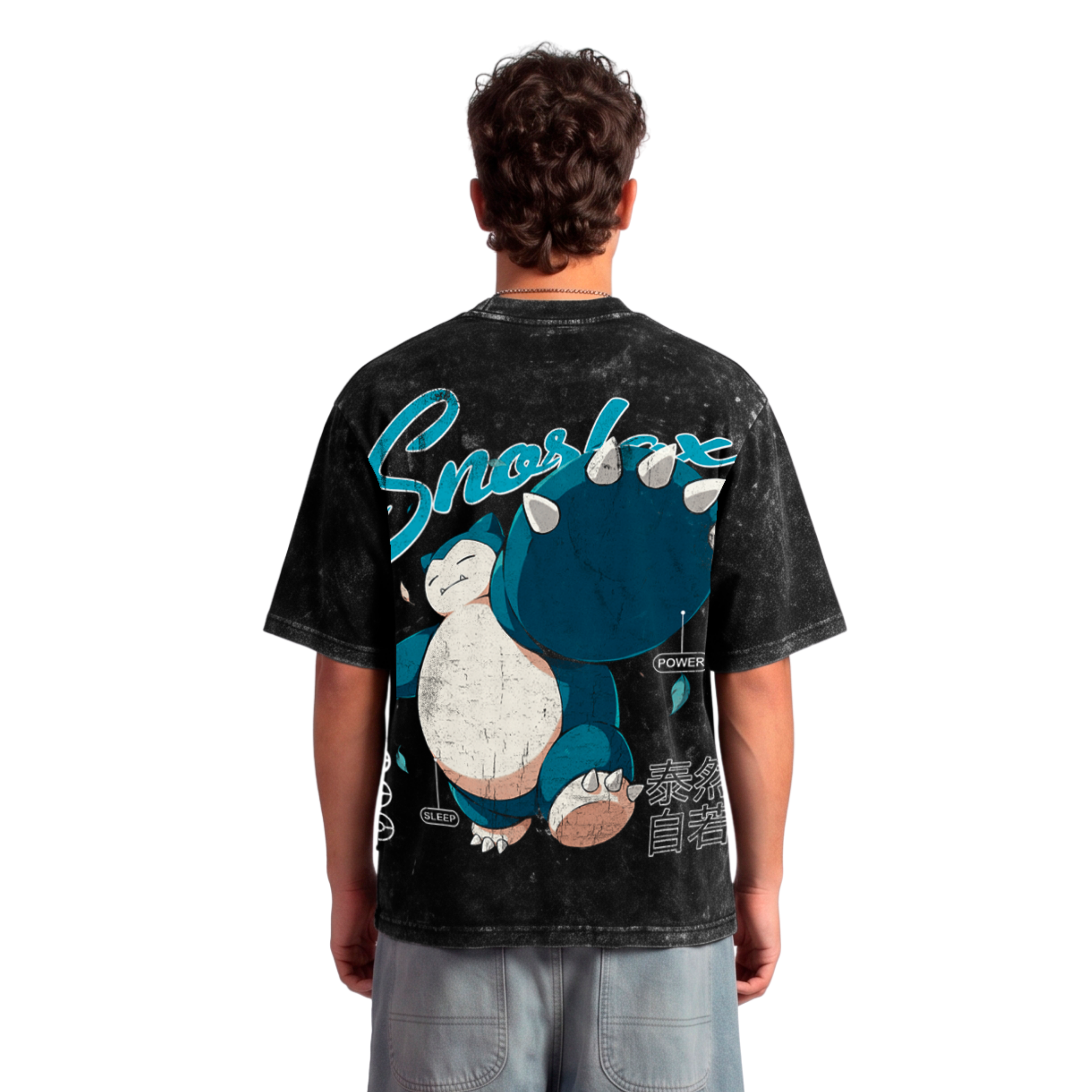 Polera Acid Wash Snorlax: Sleep and Hunger - Pokémon