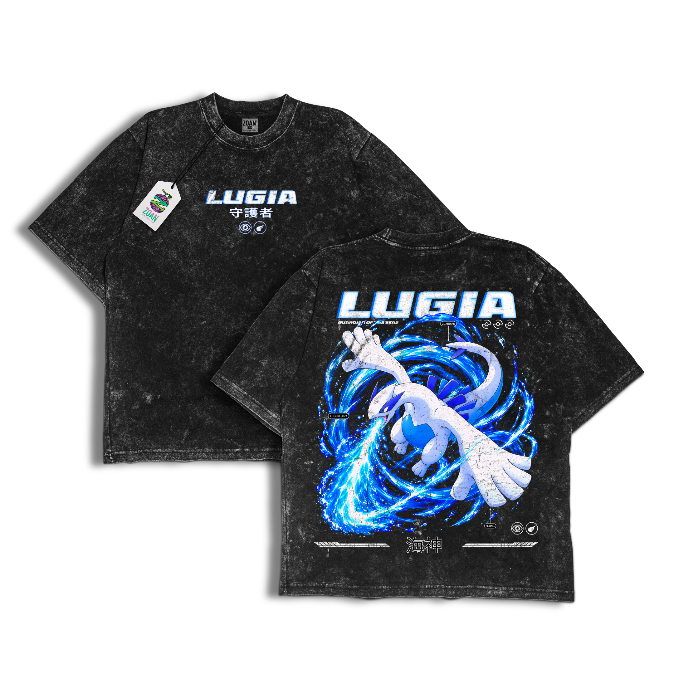 Polera Acid Wash Lugia: Guardian of the Seas - Pokémon