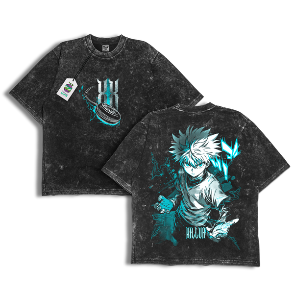Polera Acid Wash Killua Zoldyck: Lightning Killer - Hunter x Hunter