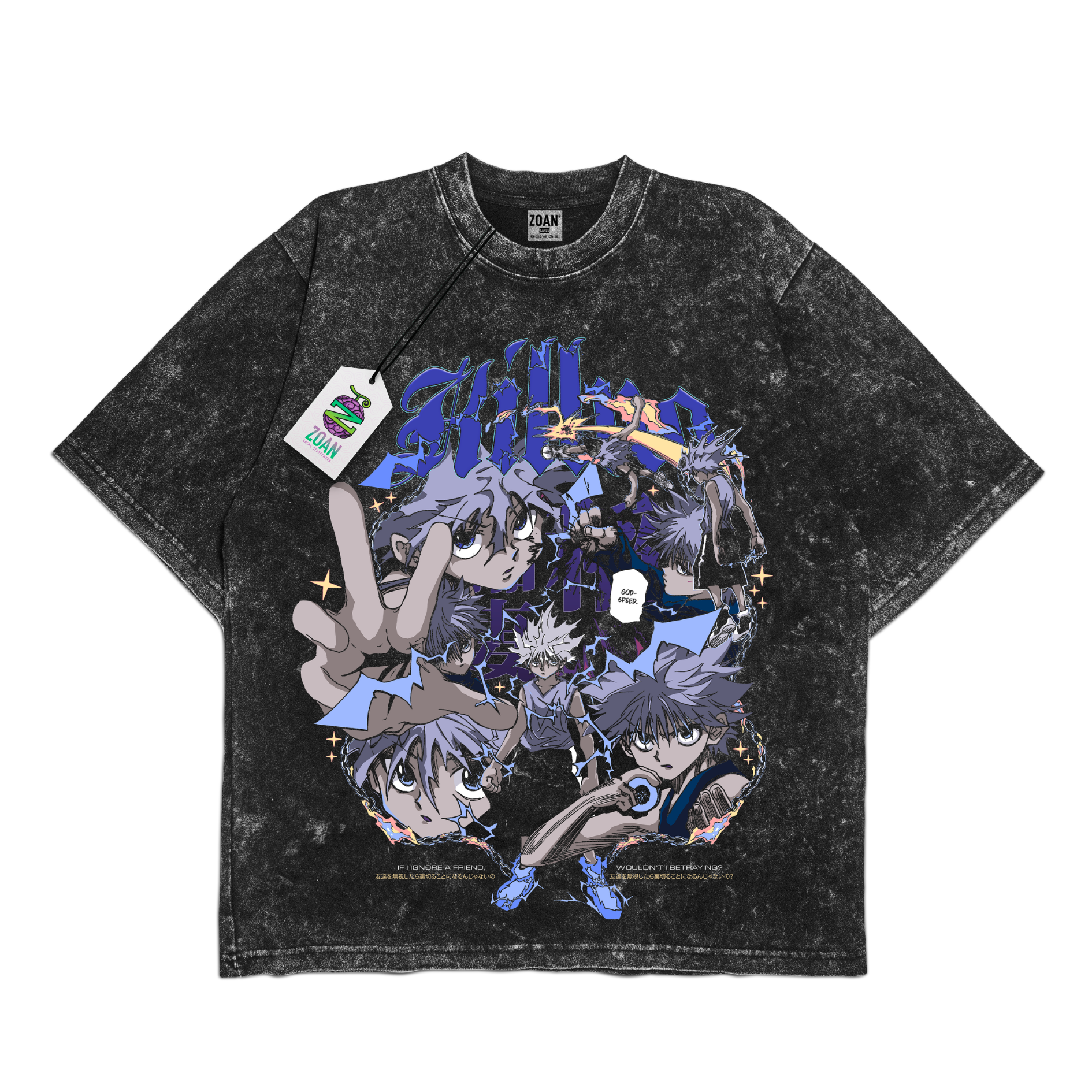 Polera Acid Wash Killua's Awakening - Hunter x Hunter