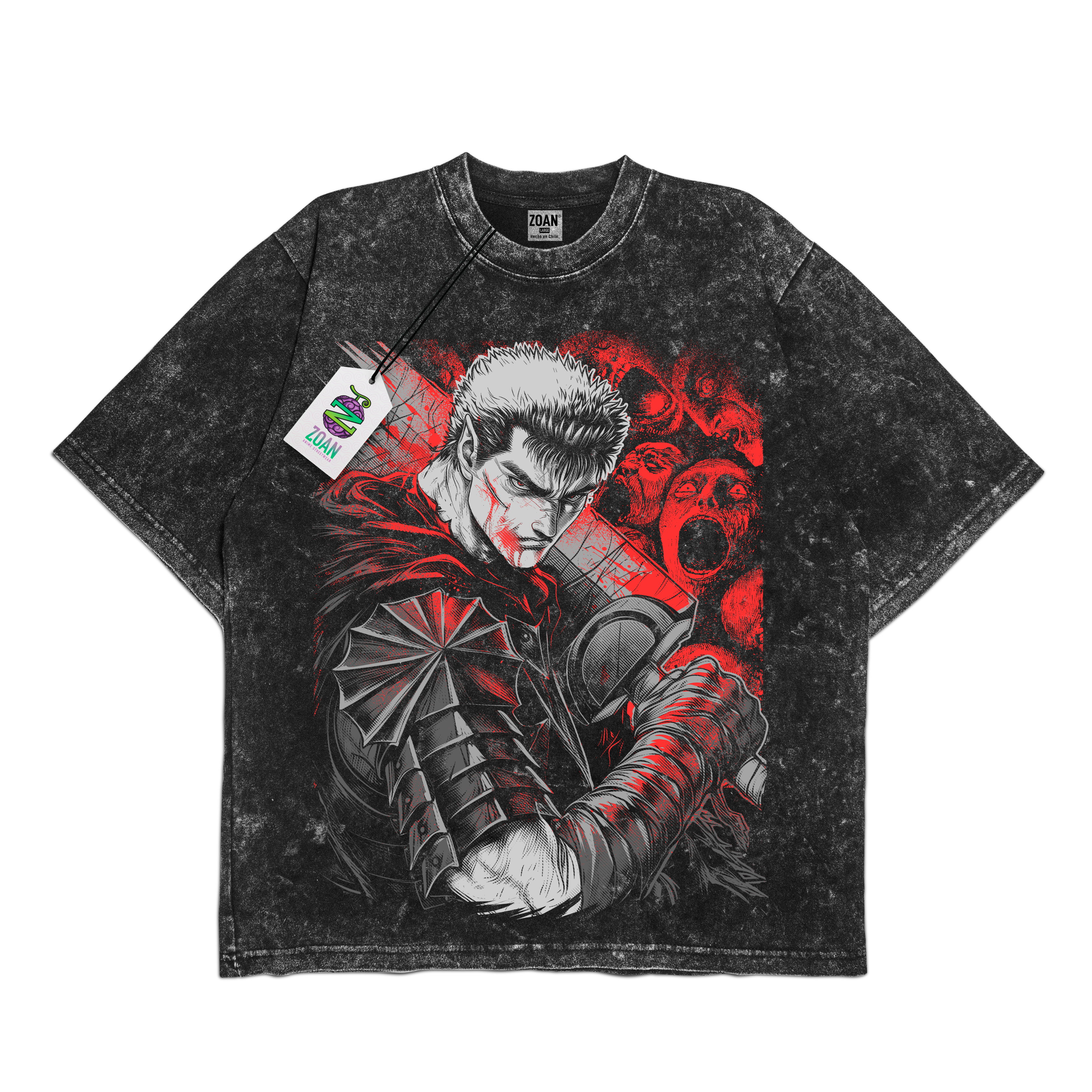 Guts: Beyond Pain - Polera acid wash - Edición especial - Berserk