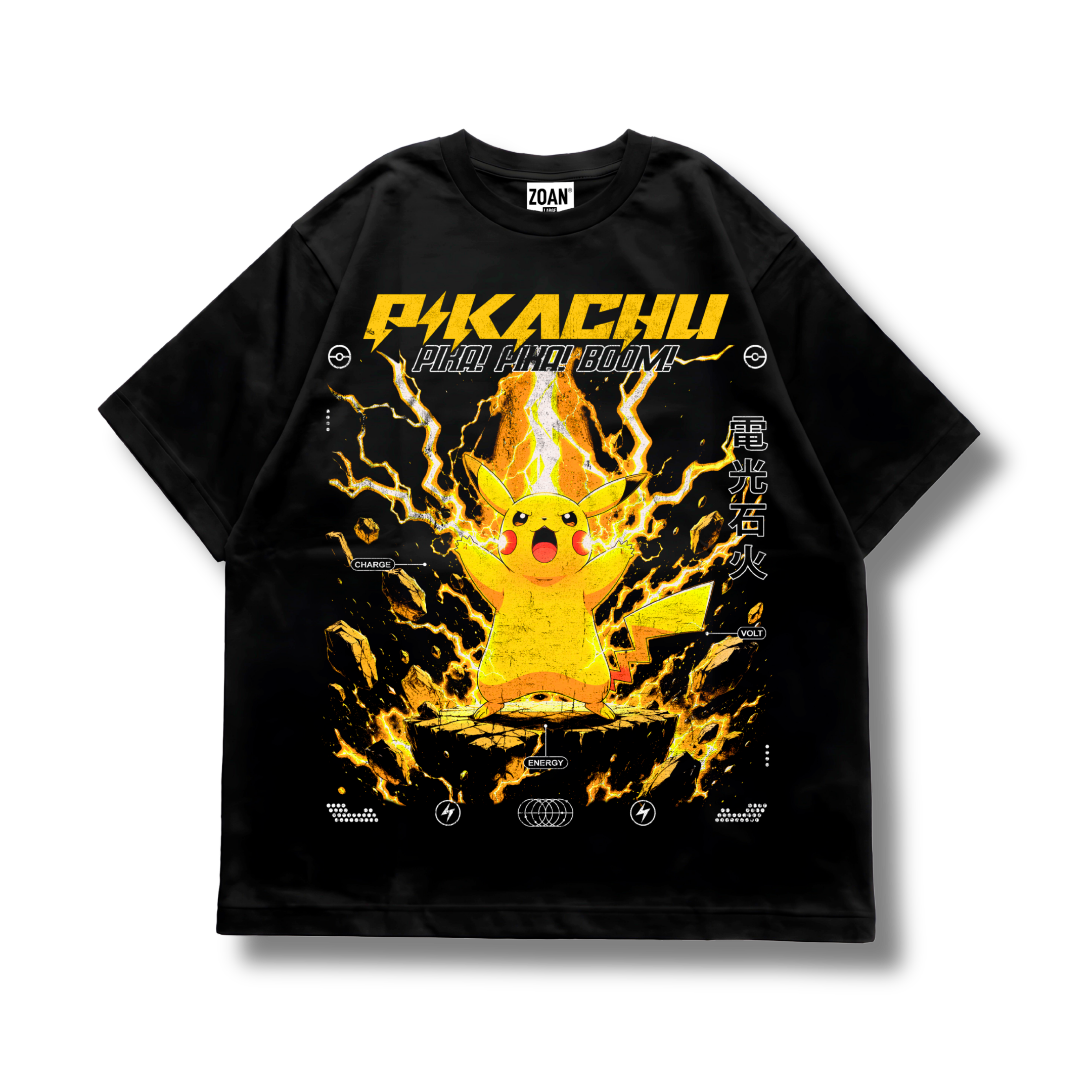 Polera Oversize Pikachu: Volt Burst - Pokémon