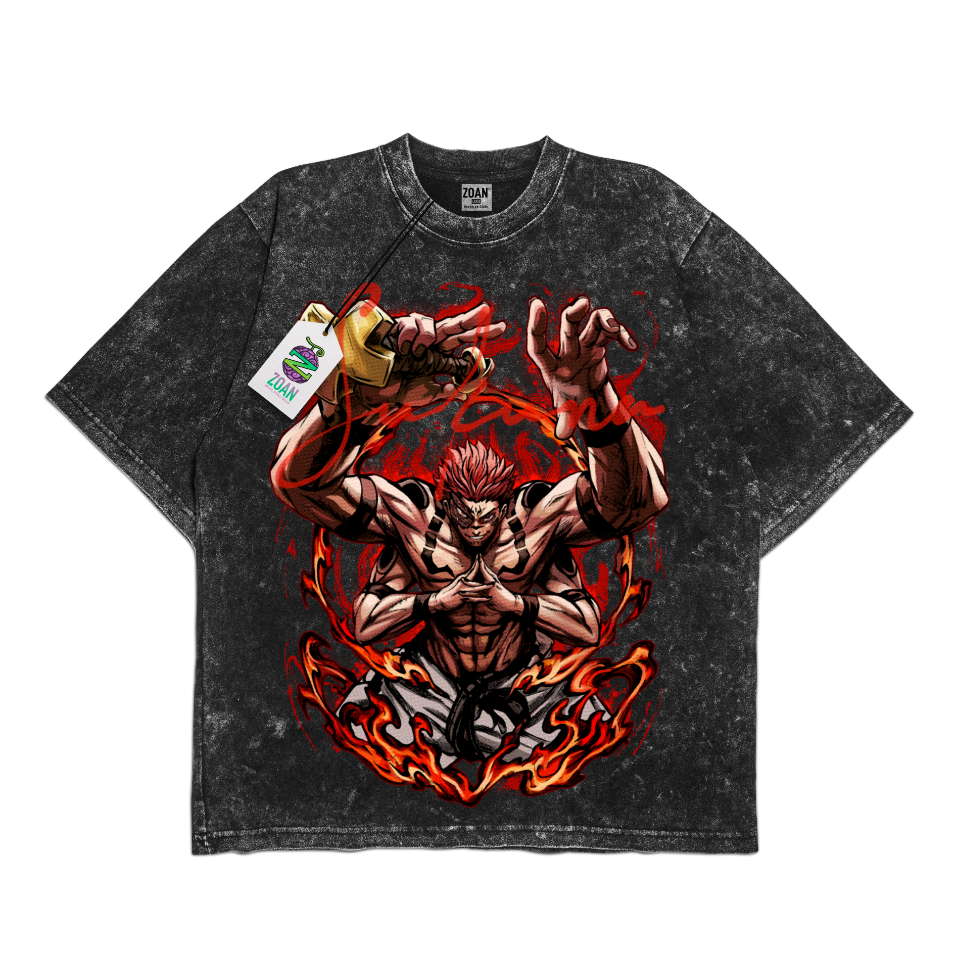 Polera Acid Wash Ryomen Sukuna: Sovereignty of Chaos - Jujutsu Kaisen