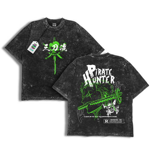 Polera Acid Wash Roronoa Zoro: The Promise of the Pirate Hunter - One Piece