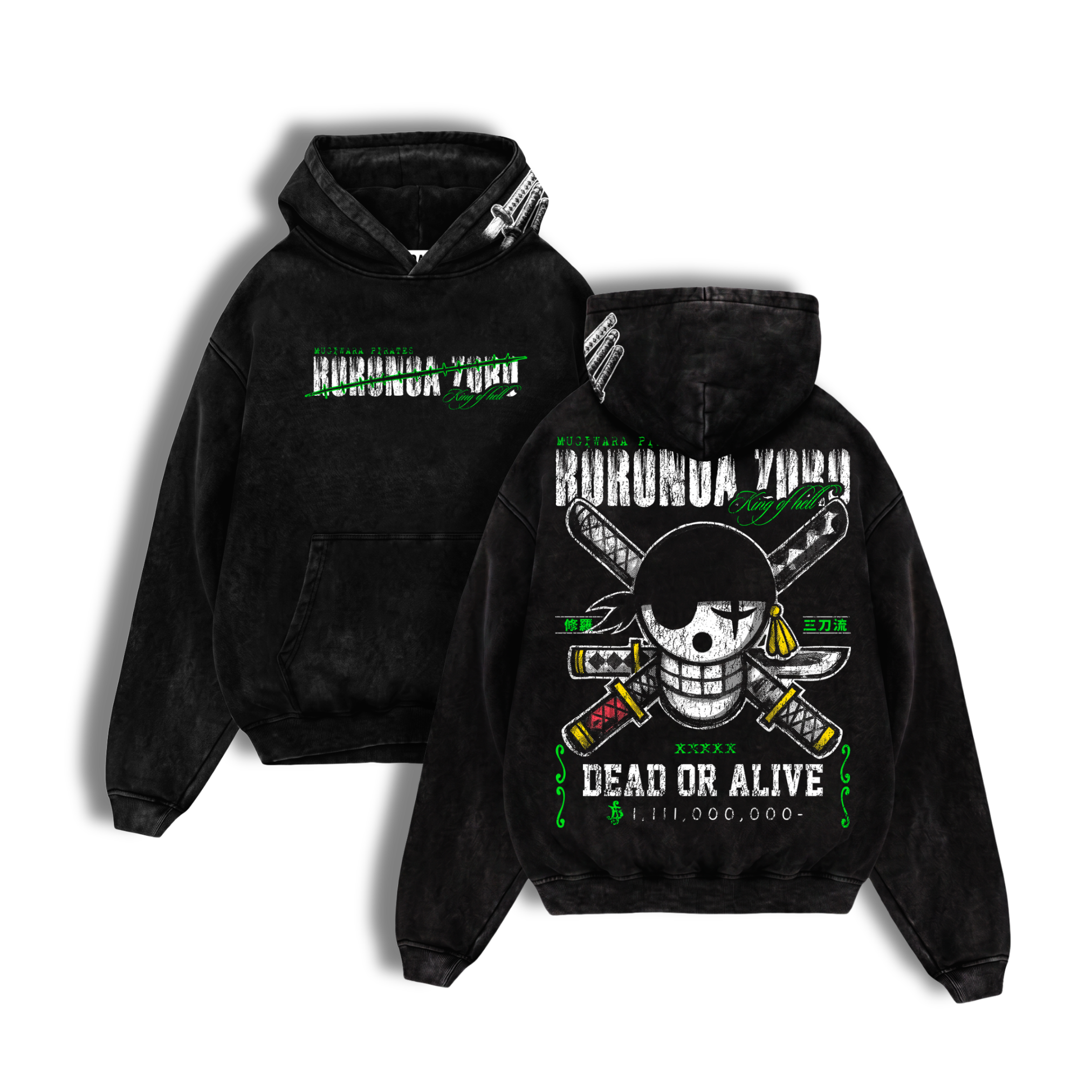 PREVENTA - Polerón Acid Wash Zoro Inspo: Path of the Swordsman - One Piece